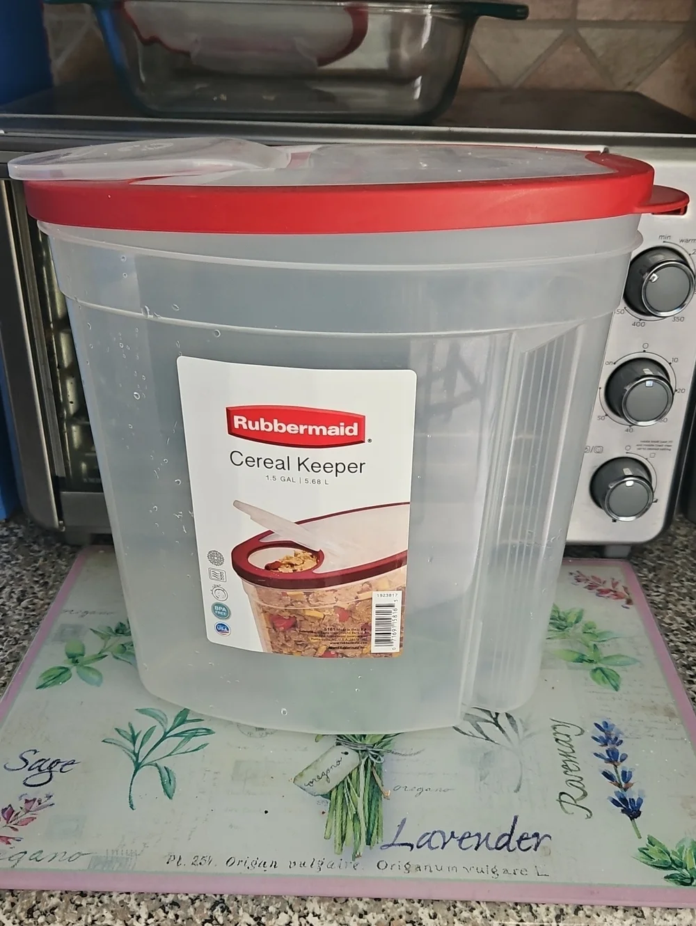 Rubbermaid Red-Lid Clear Cereal Keeper Container Set of 2